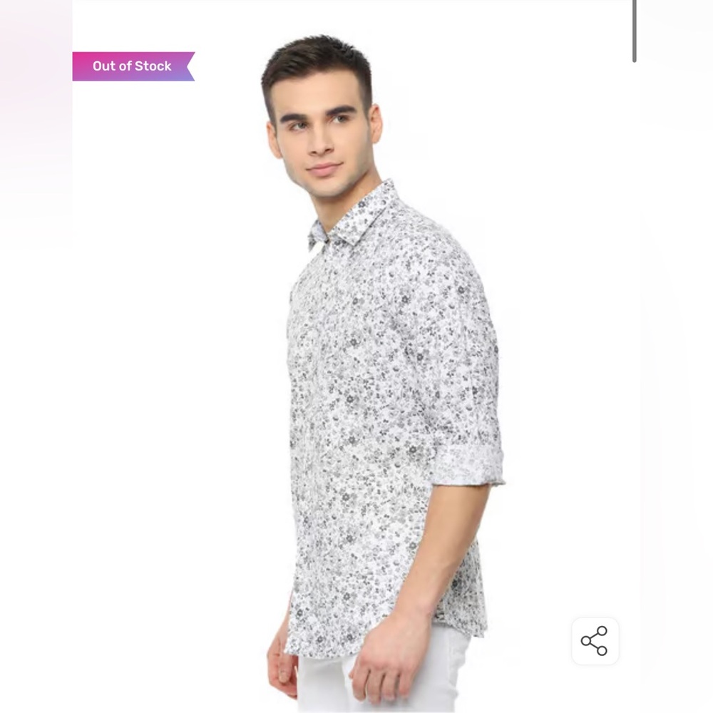 Van Heusen RT: $56 White Floral Print Men's White Shirt size XXL 100% Cotton - Picture 3 of 9